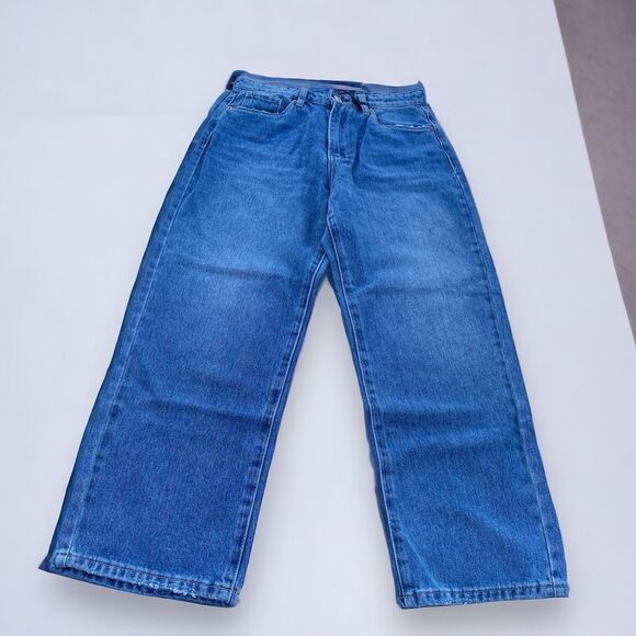 Blank NYC at Nordstrom The Baxter Ribcage Wide Leg Cropped Distressed Mom Jeans - Picture 2 of 8